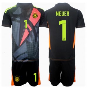 Fotbalové Dres Německo Manuel Neuer #1 Brankářské Dětské Domácí Oblečení ME 2024 Krátký Rukáv (+ trenýrky)